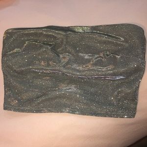 Silver sparkly tube top